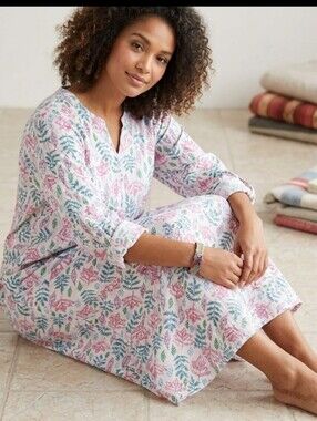 Handmade Nightgown L botanical cozy flannel modest